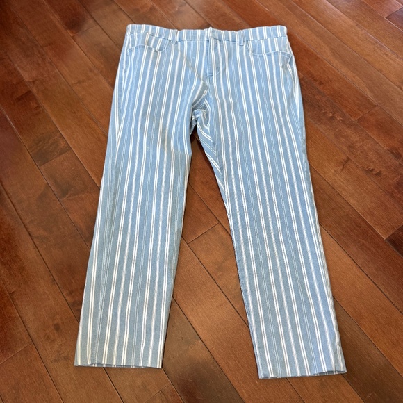 LOFT Women's Blue/White Striped Modern Skinny Crop Pants, size petite 31/12 - Picture 5 of 8